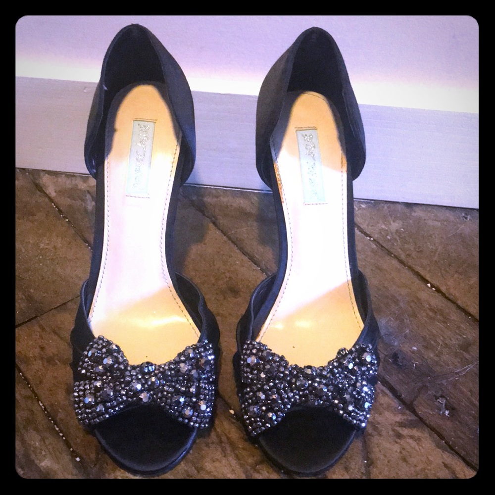 Never worn Betsey Johnson open toe jeweled heels